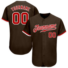 Charger l&#39;image dans la galerie, Custom Brown Red-White Authentic Baseball Jersey
