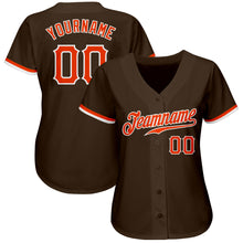 Charger l&#39;image dans la galerie, Custom Brown Orange-White Authentic Baseball Jersey
