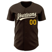 Charger l&#39;image dans la galerie, Custom Brown Cream-Gold Authentic Baseball Jersey
