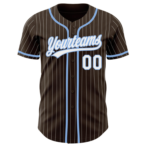 Cheap Custom Light Blue Brown-White Authentic Baseball Jersey Free Shipping  – CustomJerseysPro