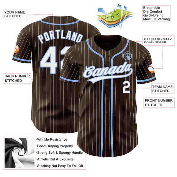 Cheap Custom Light Blue Brown-White Authentic Baseball Jersey Free Shipping  – CustomJerseysPro