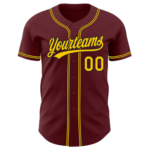 Customized Red Black Yellow Baseball Jersey - Fan Custom Gear