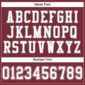 Custom Burgundy White-Gray Mesh Authentic Football Jersey