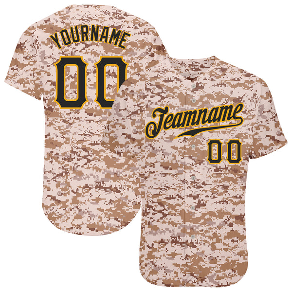 Custom Camo Black-Gold Authentic Salute To Service Baseball Jersey –  CustomJerseysPro