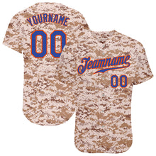 Laden Sie das Bild in den Galerie-Viewer, Custom Camo Royal-Orange Authentic Salute To Service Baseball Jersey
