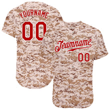 Load image into Gallery viewer, Custom Camo Red-White Authentic Salute To Service Baseball Jersey
