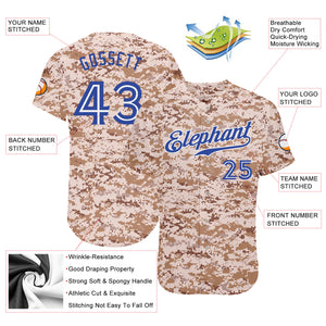 Custom Camo Royal-White Authentic Salute To Service Baseball Jersey