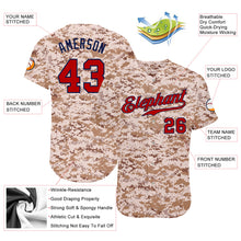 Laden Sie das Bild in den Galerie-Viewer, Custom Camo Red-Navy Authentic Salute To Service Baseball Jersey
