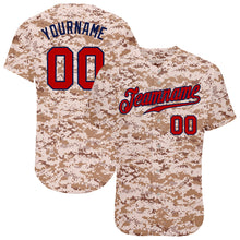 Load image into Gallery viewer, Custom Camo Red-Navy Authentic Salute To Service Baseball Jersey
