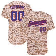 Load image into Gallery viewer, Custom Camo Royal-Red Authentic Salute To Service Baseball Jersey
