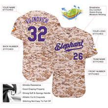 Load image into Gallery viewer, Custom Camo Purple-Black Authentic Salute To Service Baseball Jersey
