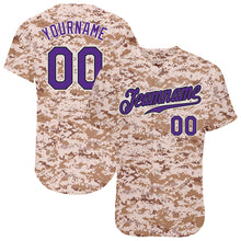 Load image into Gallery viewer, Custom Camo Purple-Black Authentic Salute To Service Baseball Jersey
