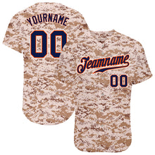 Laden Sie das Bild in den Galerie-Viewer, Custom Camo Navy-Orange Authentic Salute To Service Baseball Jersey
