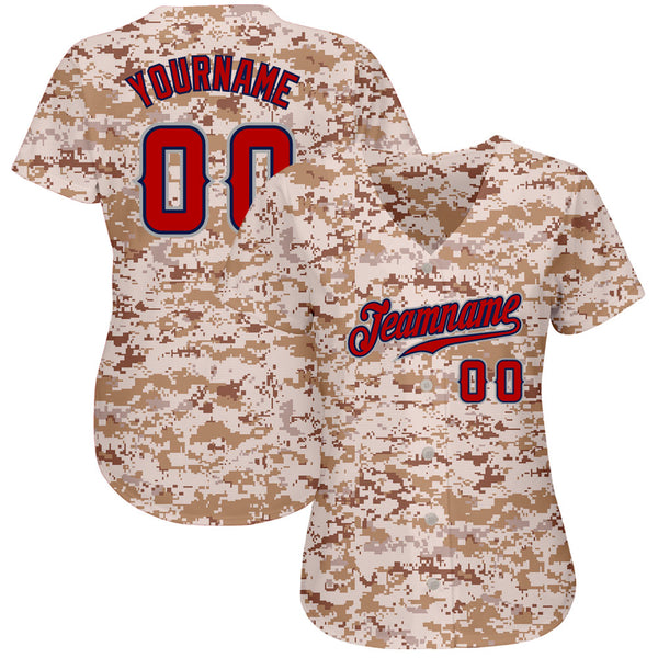 Cheap Custom Camo Red-Navy Authentic Baseball Jersey Free Shipping –  CustomJerseysPro