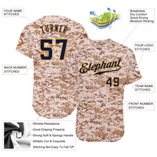 Laden Sie das Bild in den Galerie-Viewer, Custom Camo Navy-Gold Authentic Salute To Service Baseball Jersey
