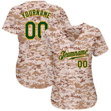 Load image into Gallery viewer, Custom Camo Green-Gold Authentic Salute To Service Baseball Jersey
