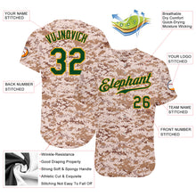 Load image into Gallery viewer, Custom Camo Green-Gold Authentic Salute To Service Baseball Jersey
