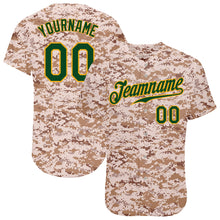 Load image into Gallery viewer, Custom Camo Green-Gold Authentic Salute To Service Baseball Jersey
