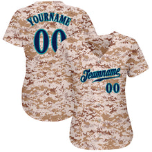 Load image into Gallery viewer, Custom Camo Navy-Teal Authentic Salute To Service Baseball Jersey
