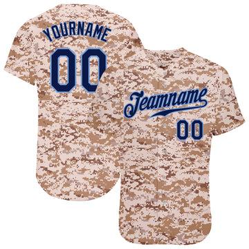 Navy Digital Camo Pattern Print Men's Baseball Jersey – Love Mine
