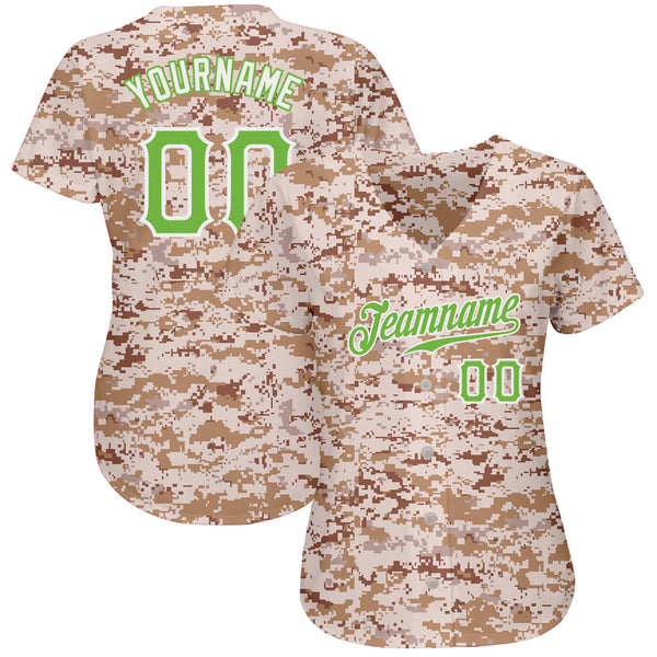 Custom Camo Neon Green-White Authentic Salute To Service Baseball Jers –  CustomJerseysPro