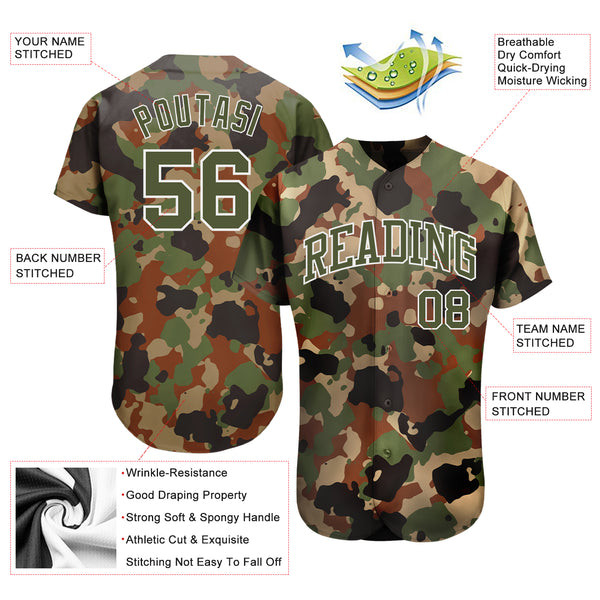 Custom Camo Black-Orange Authentic Salute To Service Baseball Jersey