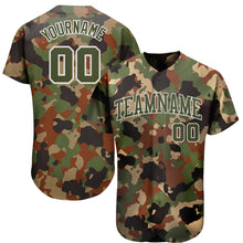 Laden Sie das Bild in den Galerie-Viewer, Custom Camo Olive-White Dark Classic Woodland Authentic Salute To Service Baseball Jersey
