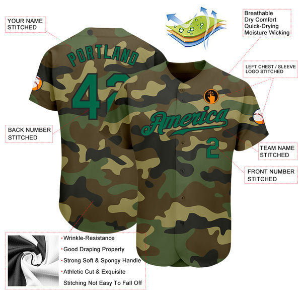 Custom Camo Navy-Powder Blue Authentic Salute To Service Baseball Jersey