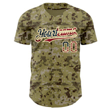 Загрузить изображение в средство просмотра галереи, Custom Camo Vintage USA Flag-City Cream Authentic Salute To Service Baseball Jersey
