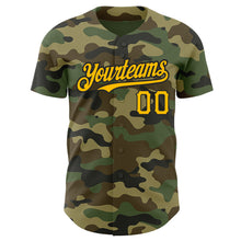 Laden Sie das Bild in den Galerie-Viewer, Custom Camo Gold-Black Authentic Salute To Service Baseball Jersey
