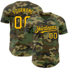 Laden Sie das Bild in den Galerie-Viewer, Custom Camo Gold-Black Authentic Salute To Service Baseball Jersey
