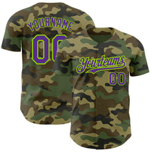 Charger l&#39;image dans la galerie, Custom Camo Purple-Neon Green Authentic Salute To Service Baseball Jersey
