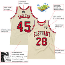 Загрузить изображение в средство просмотра галереи, Custom Cream Red-Black Authentic Throwback Basketball Jersey
