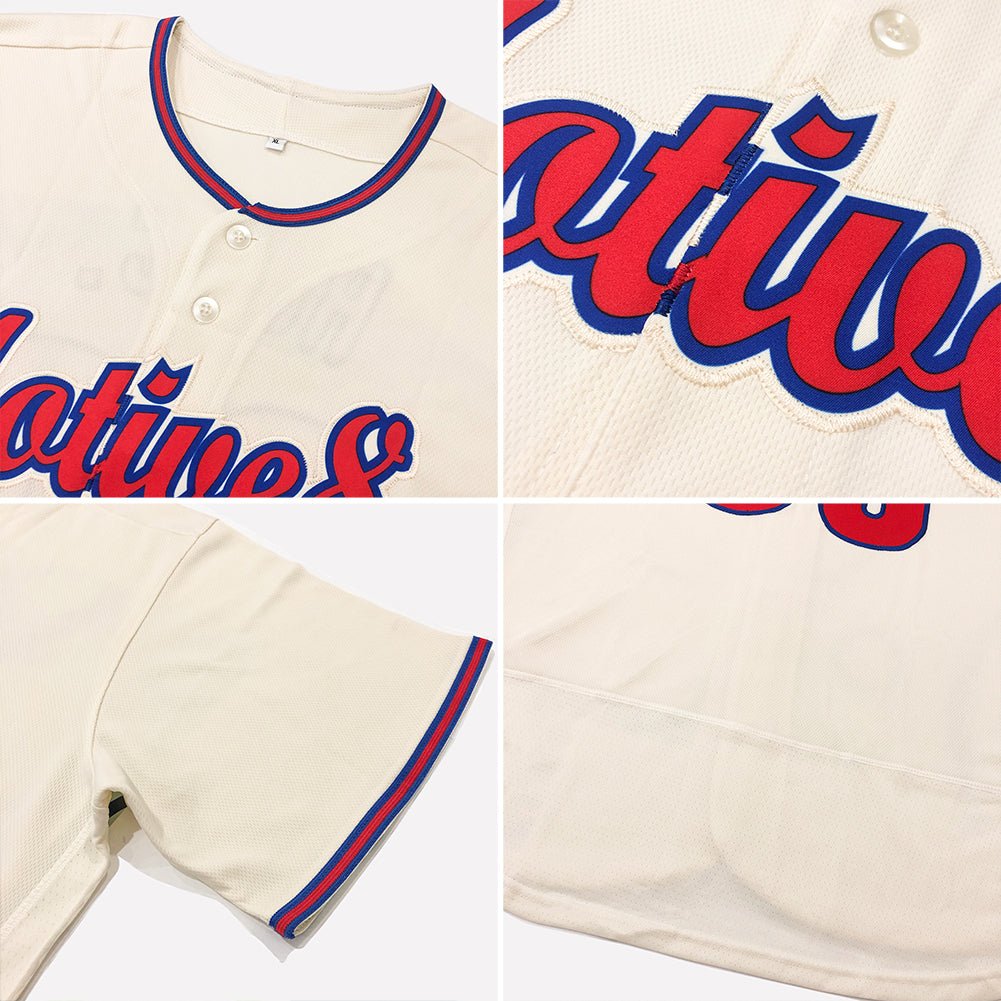 Custom Cream Cream-Red Authentic Baseball Jersey – CustomJerseysPro