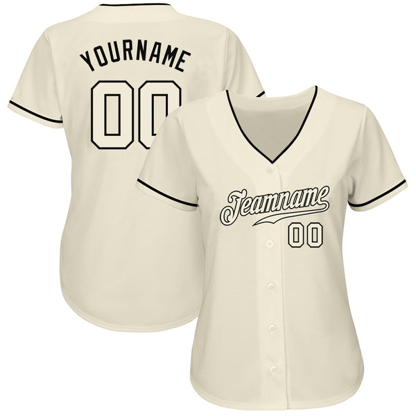 Custom Cream Cream-Black Authentic Baseball Jersey Sale – UKSN INC