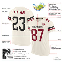 Загрузить изображение в средство просмотра галереи, Custom Cream Black-Crimson Mesh Authentic Football Jersey
