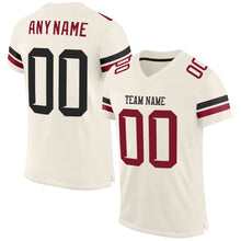 Загрузить изображение в средство просмотра галереи, Custom Cream Black-Crimson Mesh Authentic Football Jersey
