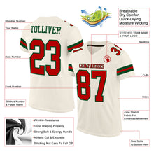 Charger l&#39;image dans la galerie, Custom Cream Red-Green Mesh Authentic Football Jersey
