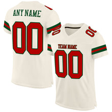 Charger l&#39;image dans la galerie, Custom Cream Red-Green Mesh Authentic Football Jersey
