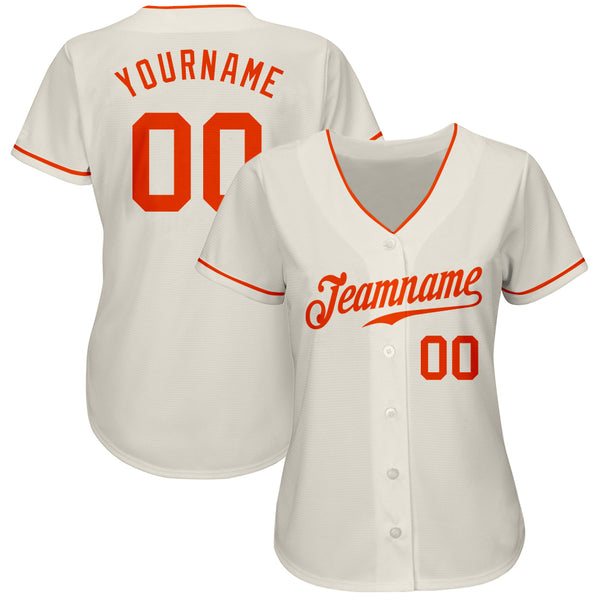 Cheap Custom Cream Orange Authentic Baseball Jersey Free Shipping