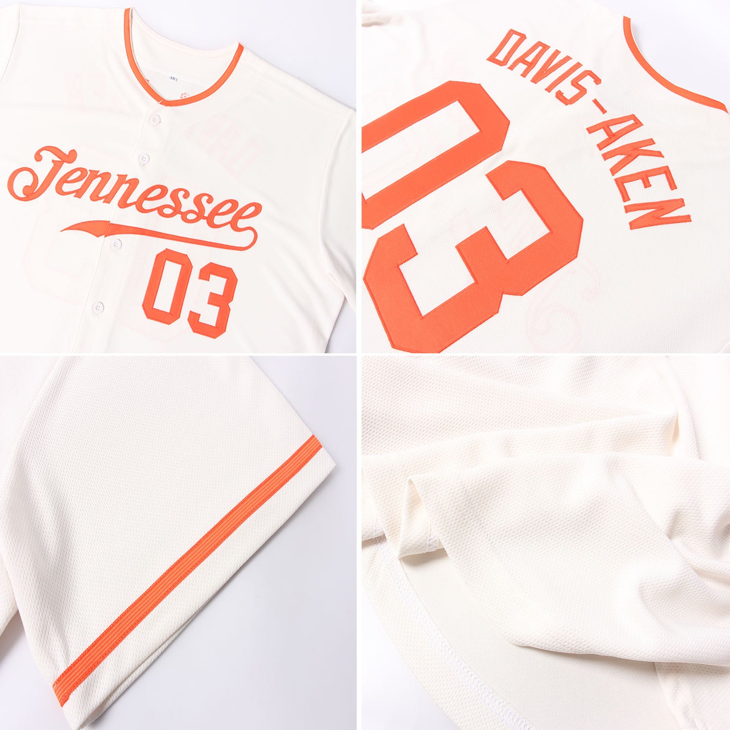 Custom Cream Navy-Orange Authentic Baseball Jersey Discount