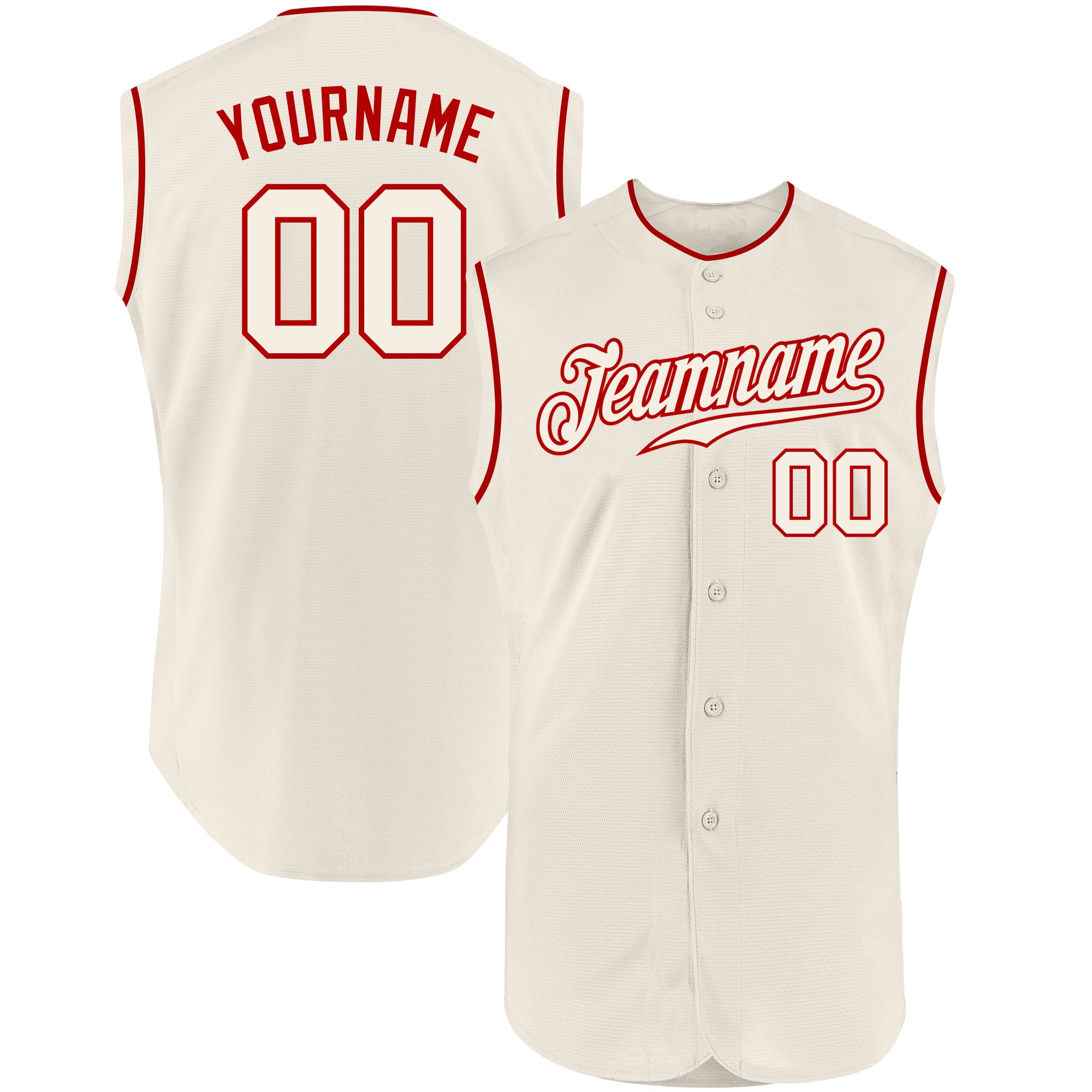 Cheap Custom Cream Navy-Red Authentic Sleeveless Baseball Jersey Free  Shipping – CustomJerseysPro