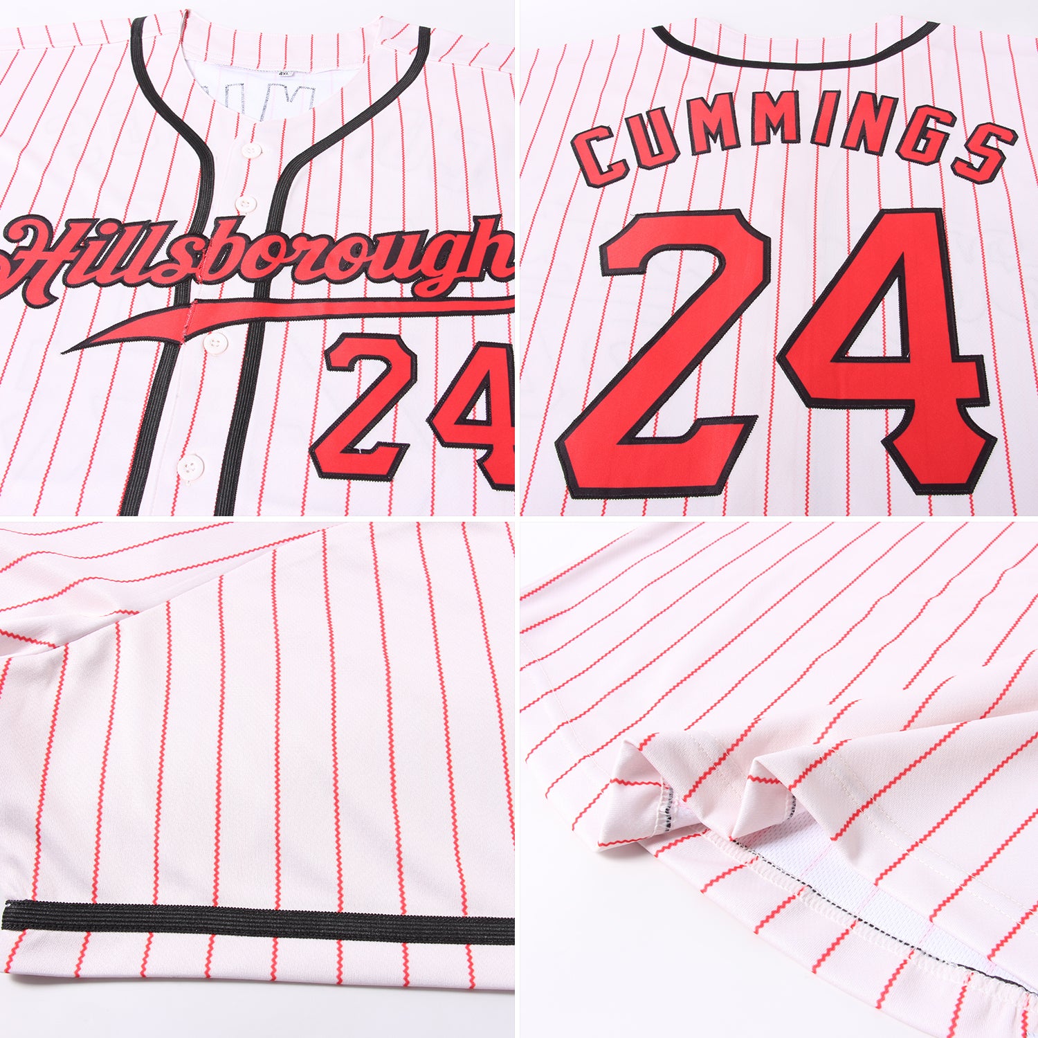 Cheap Custom Cream Red Pinstripe Red-Black Authentic Baseball Jersey Free  Shipping – CustomJerseysPro