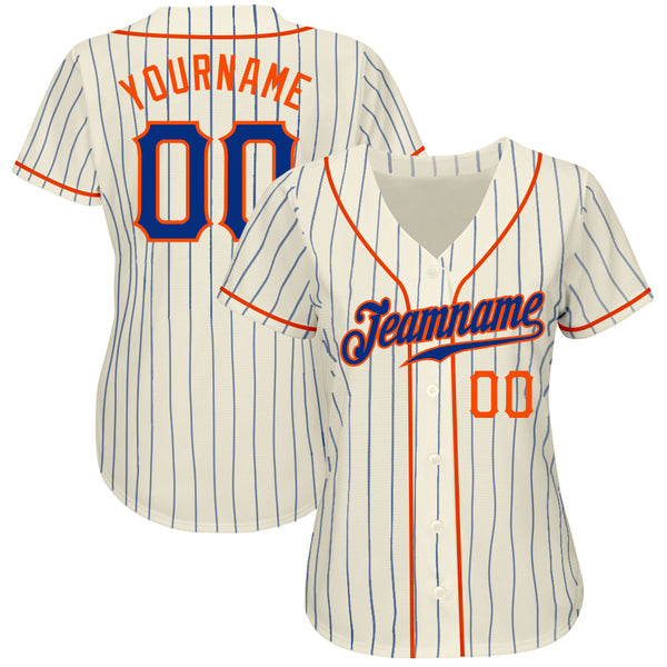 Cheap Custom Cream Royal Pinstripe Royal-Orange Authentic Baseball Jersey  Free Shipping – CustomJerseysPro