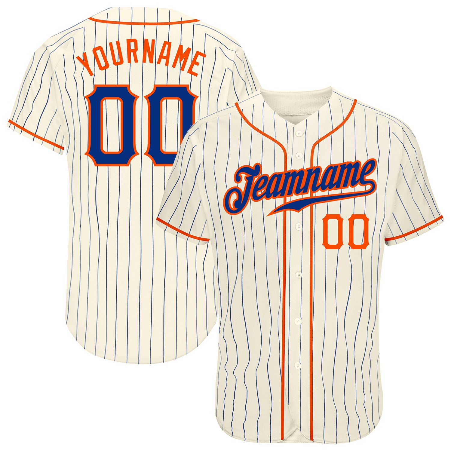 Cheap Custom Cream Royal Pinstripe Royal-Orange Authentic Baseball Jersey  Free Shipping – CustomJerseysPro