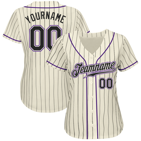 Cheap Custom Purple Black Pinstripe White-Gray Authentic Baseball Jersey  Free Shipping – CustomJerseysPro