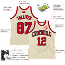 Charger l&#39;image dans la galerie, Custom Cream Red-Black Authentic Throwback Basketball Jersey
