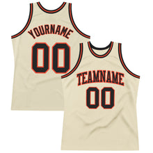 Charger l&#39;image dans la galerie, Custom Cream Black-Orange Authentic Throwback Basketball Jersey
