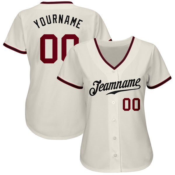 Cheap Custom Cream Crimson-Black Authentic Baseball Jersey Free Shipping –  CustomJerseysPro