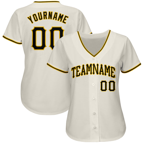 Cheap Custom Women's White Black-Gold V-Neck Cropped Baseball Jersey Free  Shipping – CustomJerseysPro